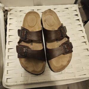 Women's Brown Buckle Sandals